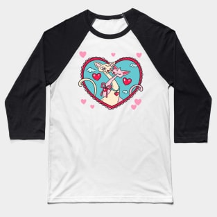 Cat Couple Valentine Love Baseball T-Shirt